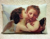 Cherubs First Kiss Vintage Style  Cushion Pillow
