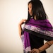 Hand Painted Silk Scarf in Purple Black - Long Silk Scarf - Painted Silk Scarf - Muffler - Bridesmaid Gift Ideas - Unique gifts for women