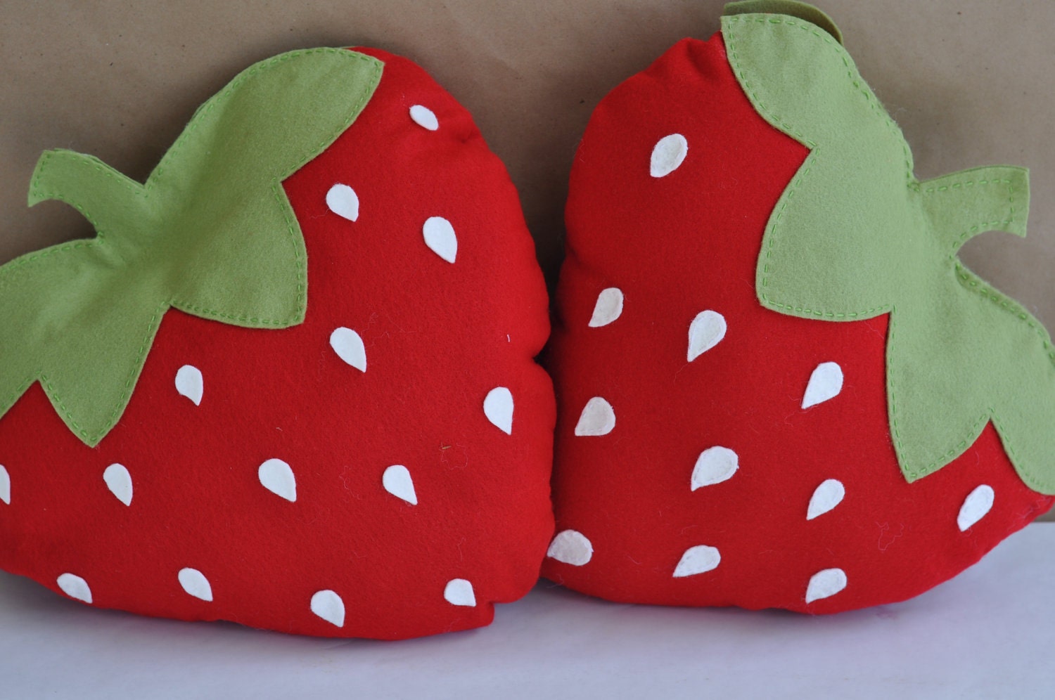 Felt Strawberry Picnic Pillow DIY PDF Pattern