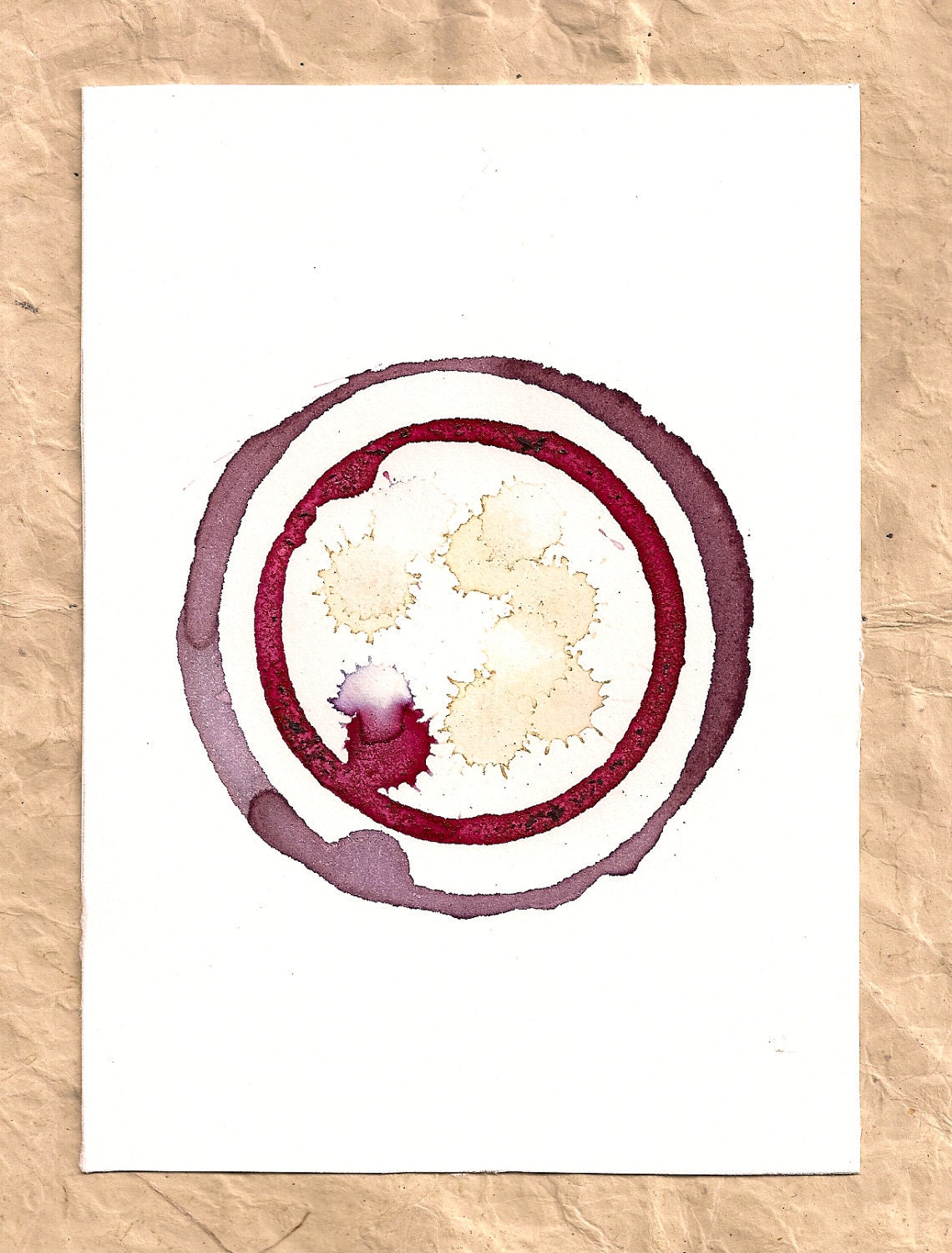 Blend Number 61 - Coffee, Wine & Tea - Original OOAK Watercolor Painting, Framed