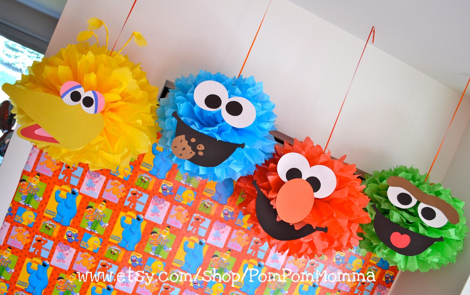 Sesame Street Inspired Party Poms