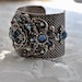 Bridal Cuff Bracelet,Vintage Style Cuff Bracelet,Swarovski Crystal MONTANA Cuff Bracelet,Antique Silver,Victorian Style Cuff,Art Deco