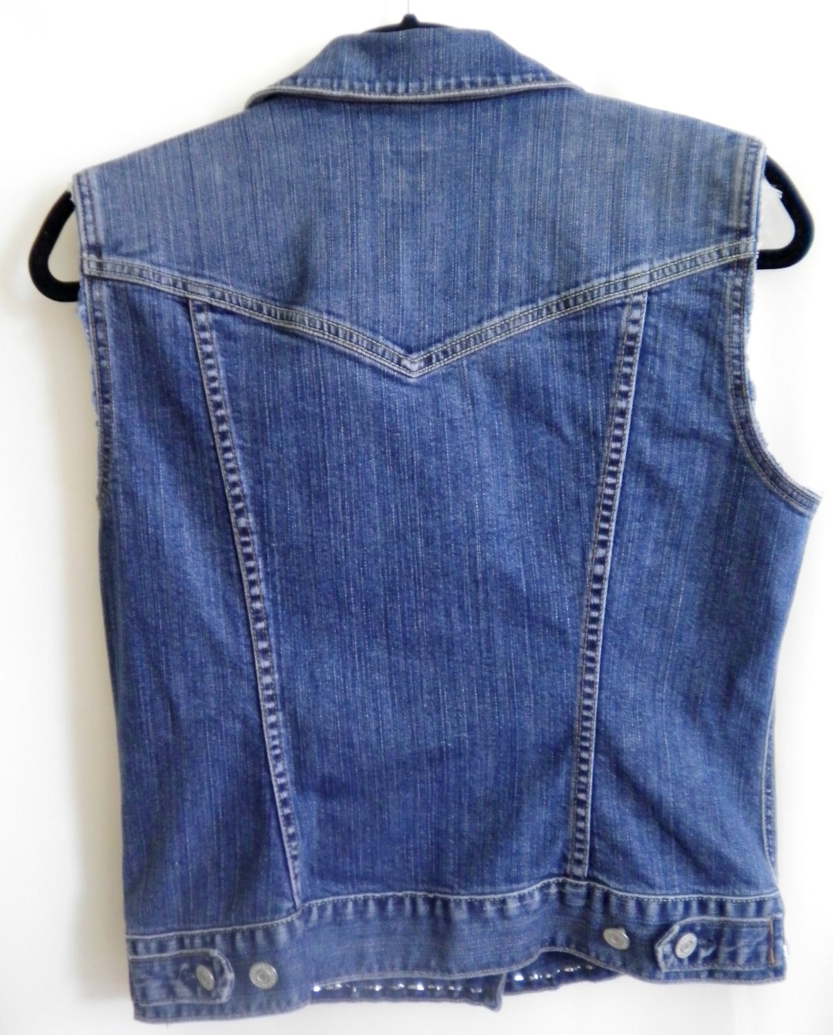 IL Double Shoulder Studded Denim Vest