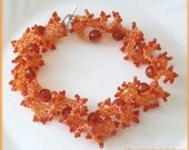 Bright orange ogalala style bracelet summer ruffle