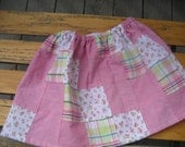 Pink Blue Spring Summer Patchwork Girls skirt