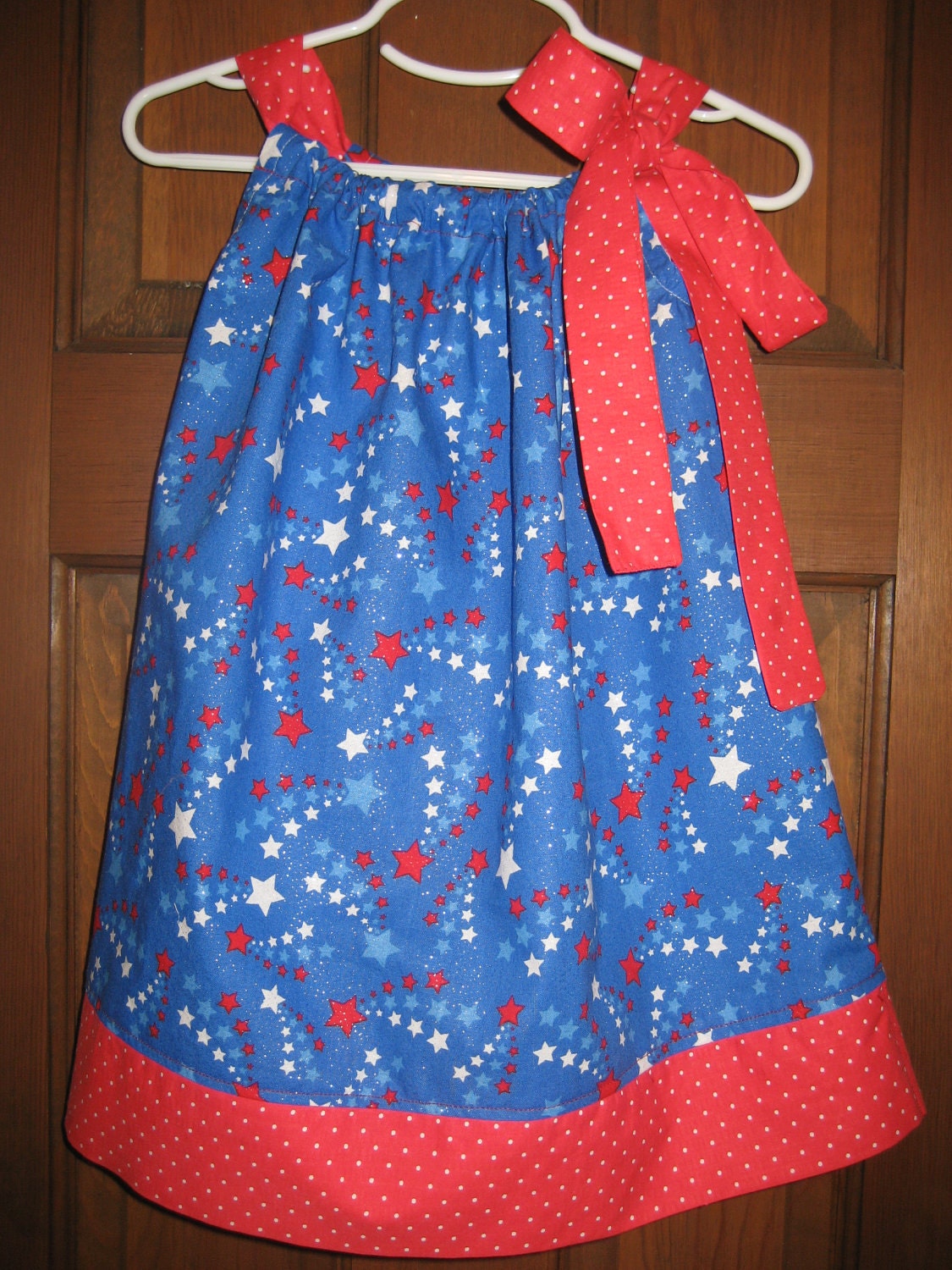 4th of July Patriotic USA Red, White, and Blue Pillowcase Style Dress