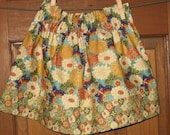 Summer Butterflies and Flowers Gold Teal infant toddler girls skirt