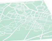 Charlottesville City Map Art Print / UVA University Wall Art Poster / 8x10 / Choose your color