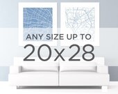 20x28" Map Poster Art: Choose Your City and Color