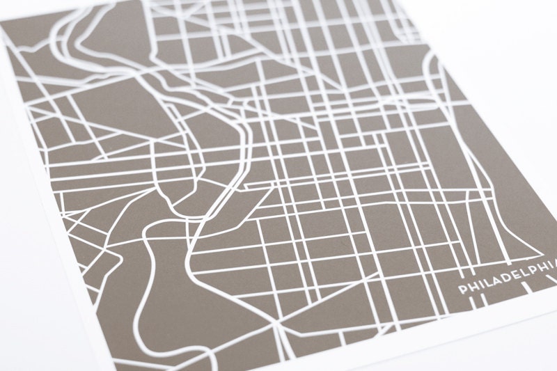 Philadelphia City Map Art Print / University Art Map Poster / Digital Print 8x10 / Any Color