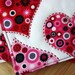Fabric Coasters - Handstitched Retro Heart Fabric Coasters - Set of 4