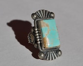 Vintage Native American Turquoise Ring: Size 7