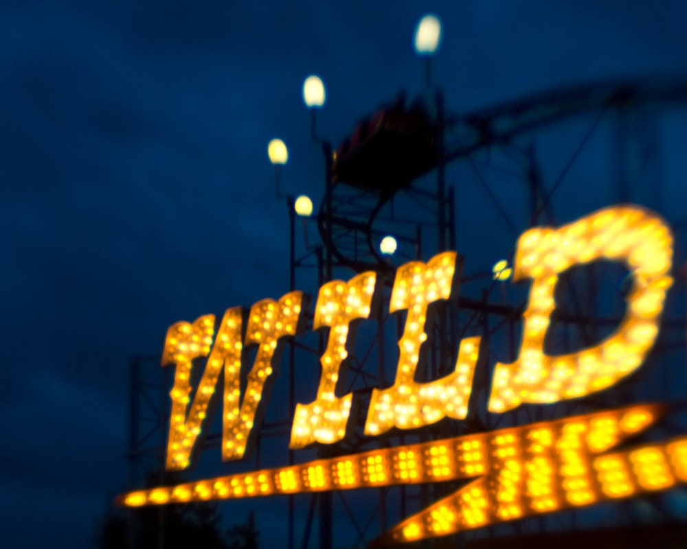 Carnival Wild Vintage Sign for the Rollercoaster 8x10 Photography Art Print