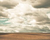 Teal, Yellow, Clouds, Calm Before the Storm 8 x 10
