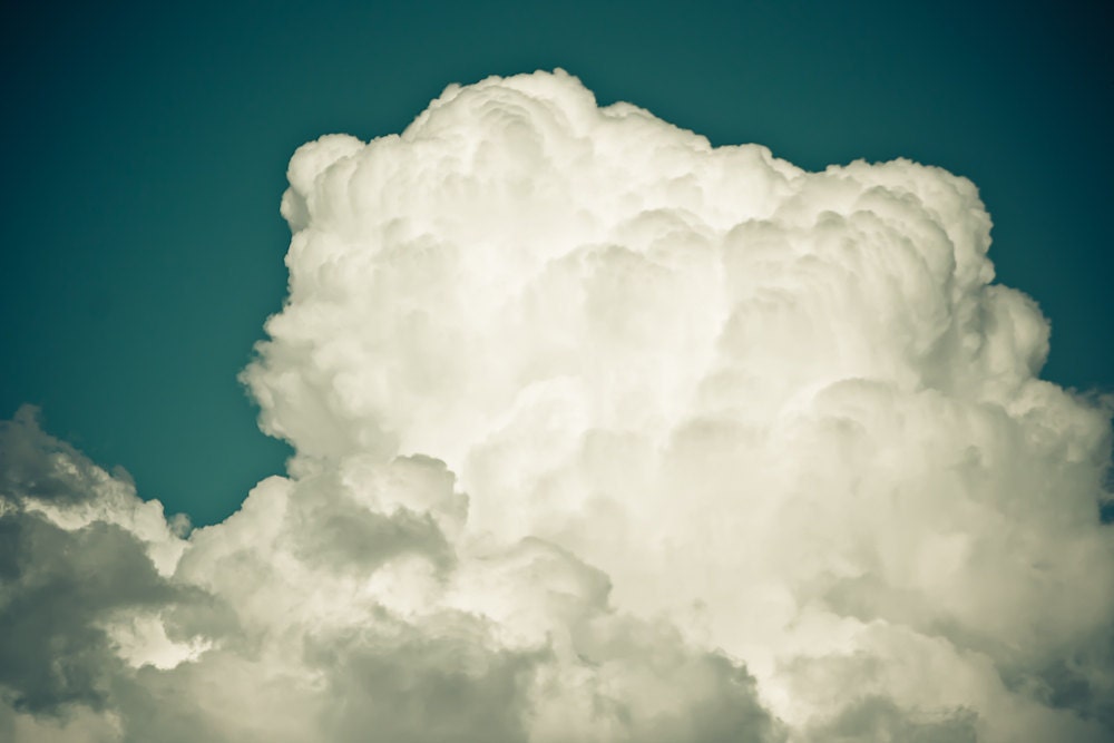 Teal, Cloud,  Minimal, 8 x 10 Photography