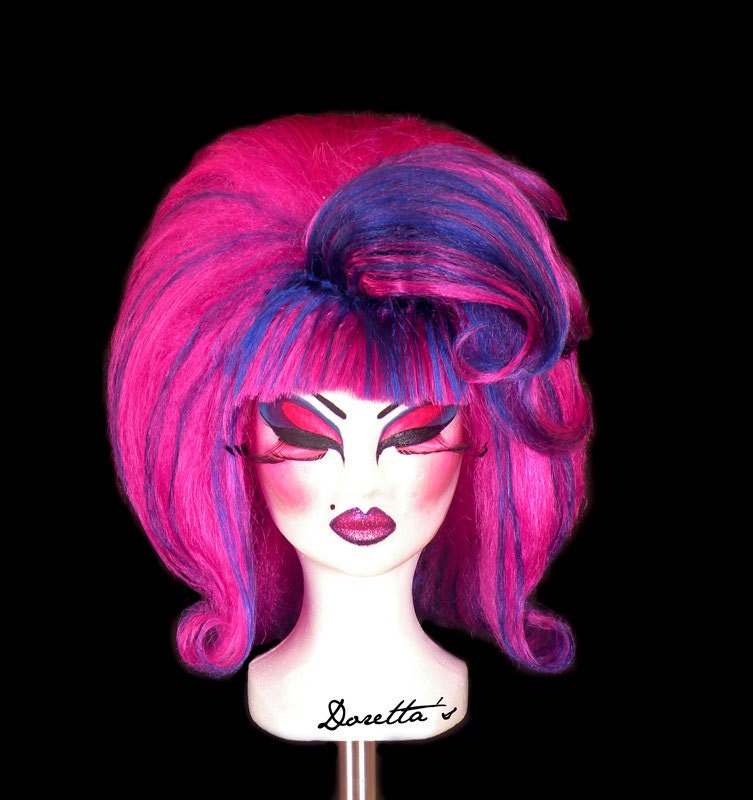 Purple & Blue bob Wig - Cartoon Hairstyle - Doretta's creations (MADE TO ORDER)