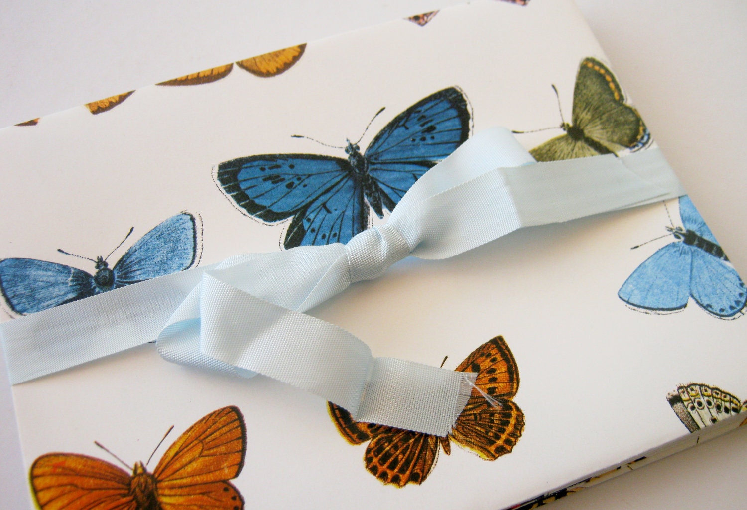 Butterfly Study Upcycled Envelopes and Flat Note Cards Recycled Vintage Book