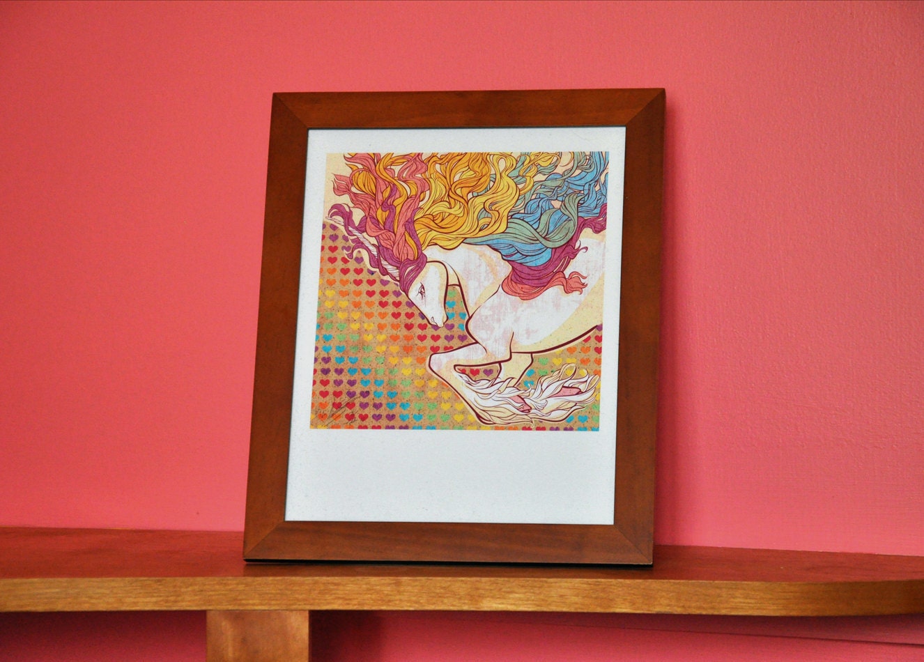 Rainbow Unicorn 8" X10" Art Paper Print