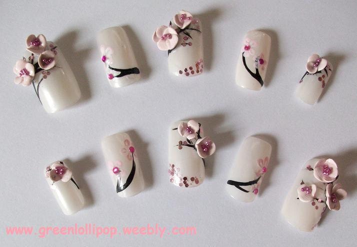 Japanese 3D Nail Art Set - Cherry Blossom