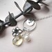 Personalized initial, plumeria flower necklace, Eternity circle, Lemon Quartz gemstone, Bridesmaid jewelry, sterling silver