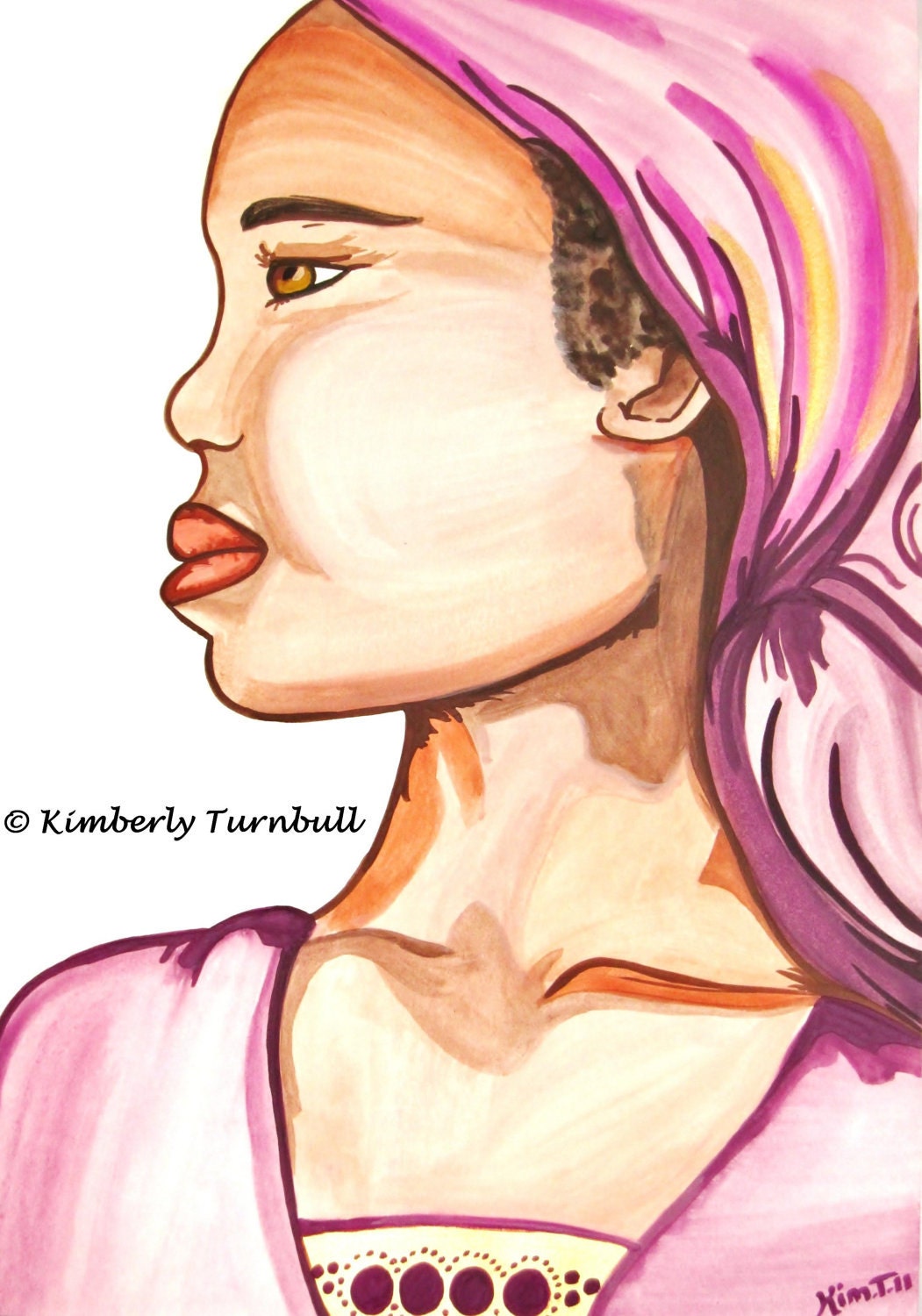 Portrait African Woman 4 (Original Watercolour) Kim.T 2011