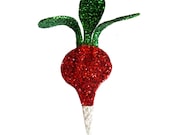 Glitter Red Radish Brooch