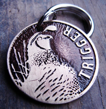 Dog Tag, Custom ID, Dog ID, Hunting, California Quail