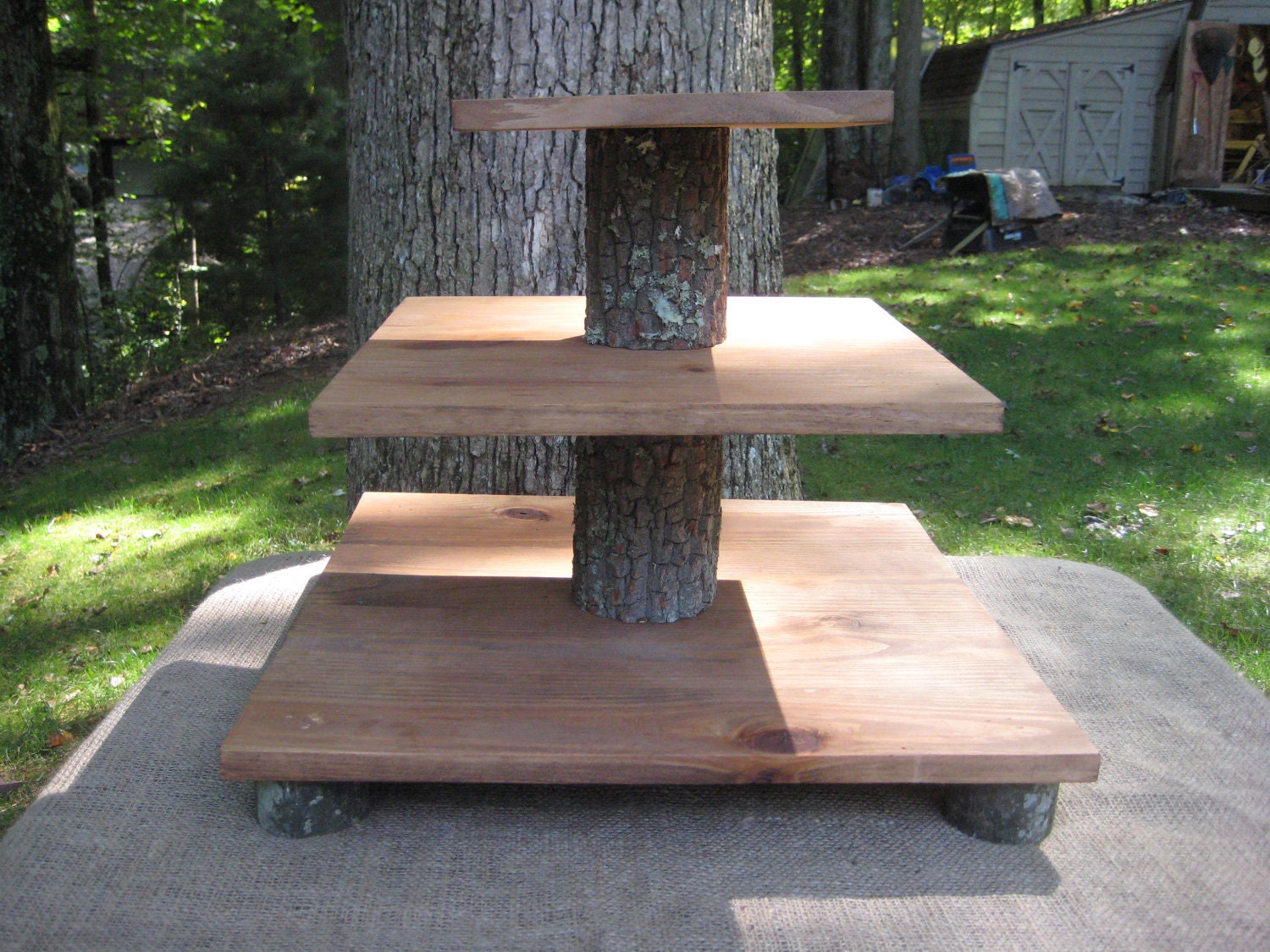 Cupcake Stand Rustic Wedding Log Slice