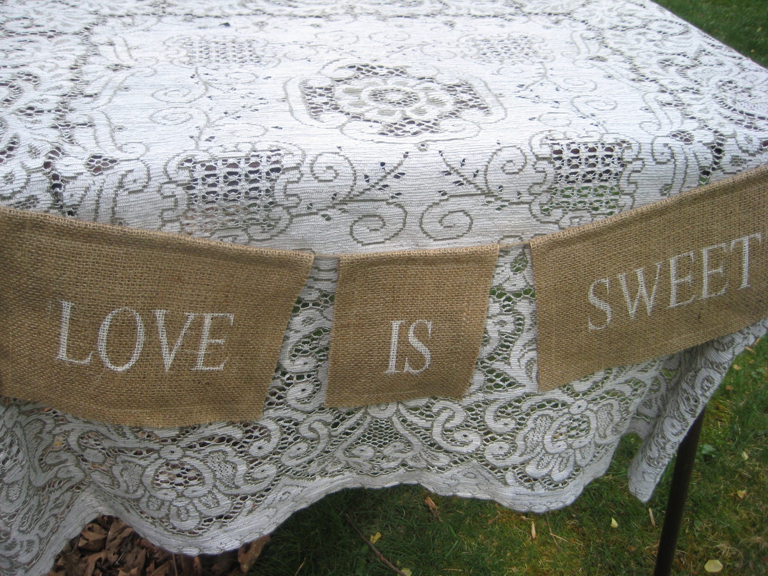 Burlap Banner Rustic Wedding Decor Love Is Sweet