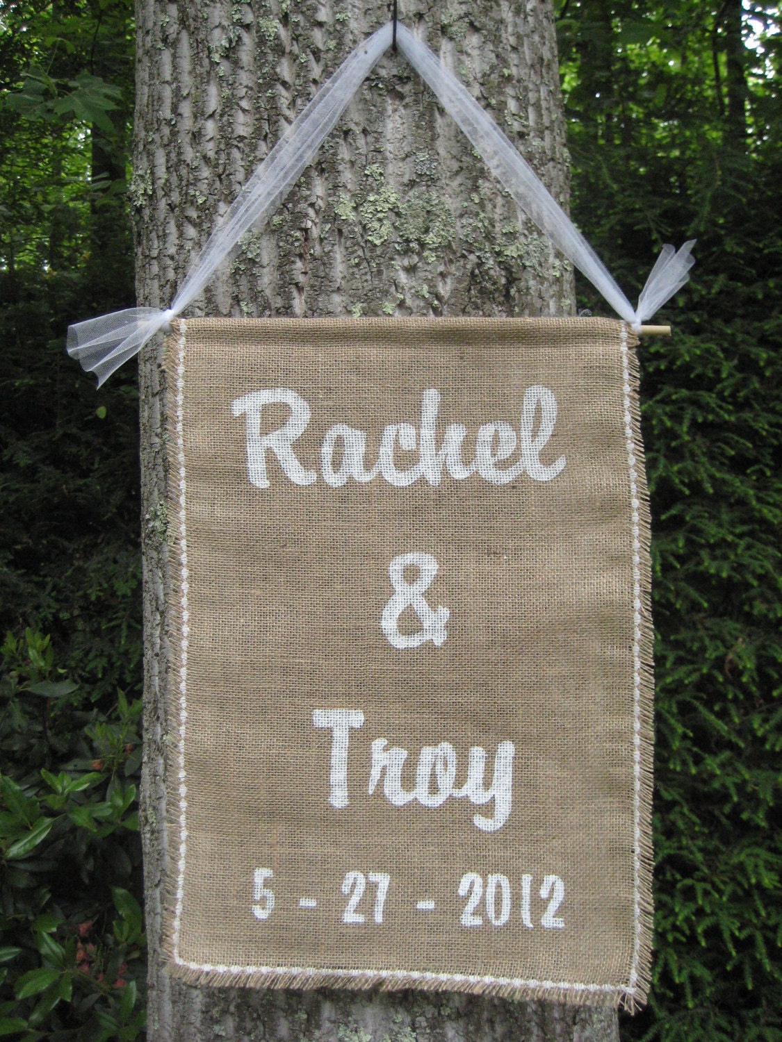 Burlap Banner Rustic Wedding Decor Personalized
