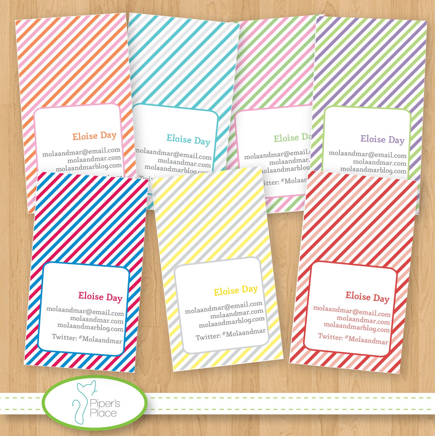 Striped Business Cards