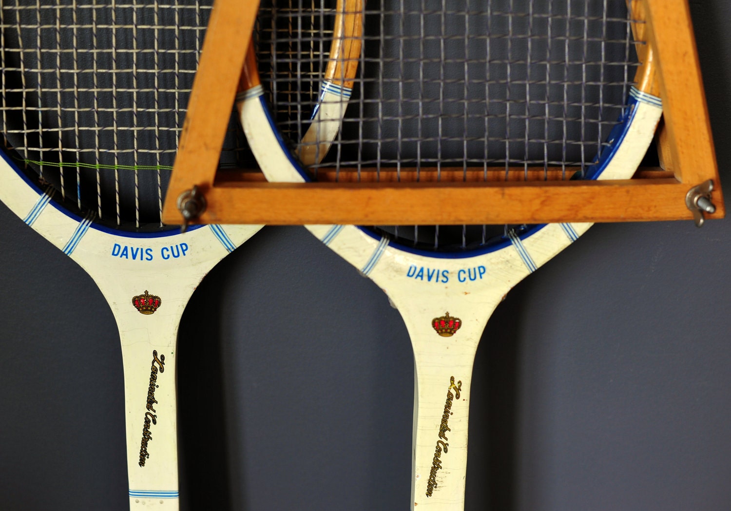 Wood Tennis Rackets Davis Cup Vintage 1950s Era