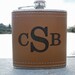 5 Custom Engraved / Personalized Leather Flasks: Flask for Groomsmen, Best Man, Birthdays, Graduations