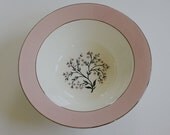 Vintage Pink Floral Shabby Chic Large Serving Bowl