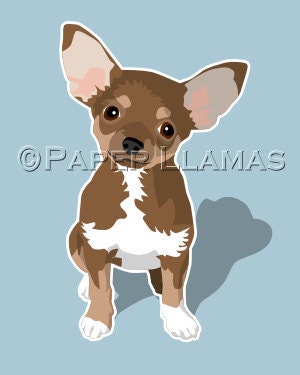 Chihuahua art print modern dog prints custom dog art 8x10 dog puppy pictures animal pet decor