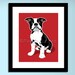 dog wall art for kids Boston Terrier chevron childrens art prints - 8x10 dog print - custom colors boys room kids nursery decor