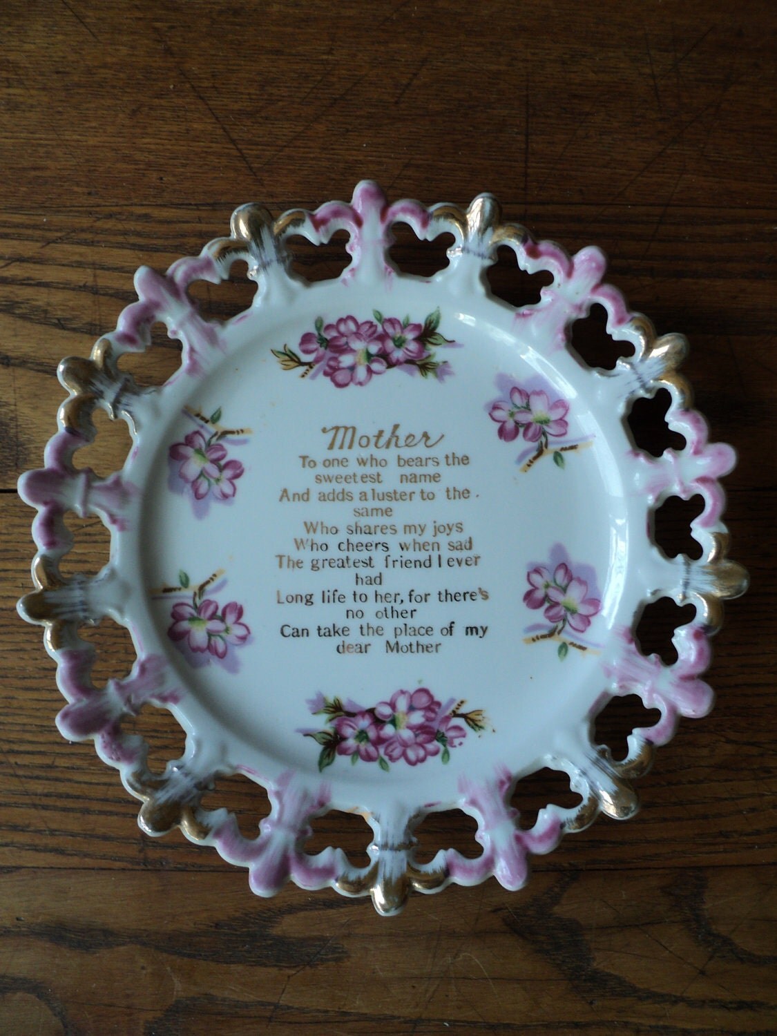 Vintage HOMAGE TO MOTHER Decorative Plate for Wall Display by RRGS