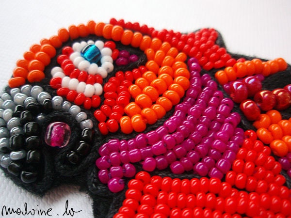 Parrot jewelry - brooch "Scarlet Macaw" - MADE TO ORDER