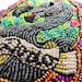 Colorful neon summer over-sized bead brooch - "The Dodo" - MADE TO ORDER