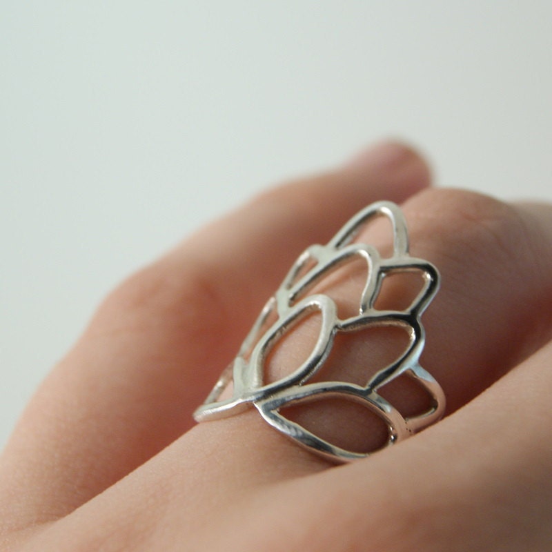 Eastern Flower Ring - Sterling Silver