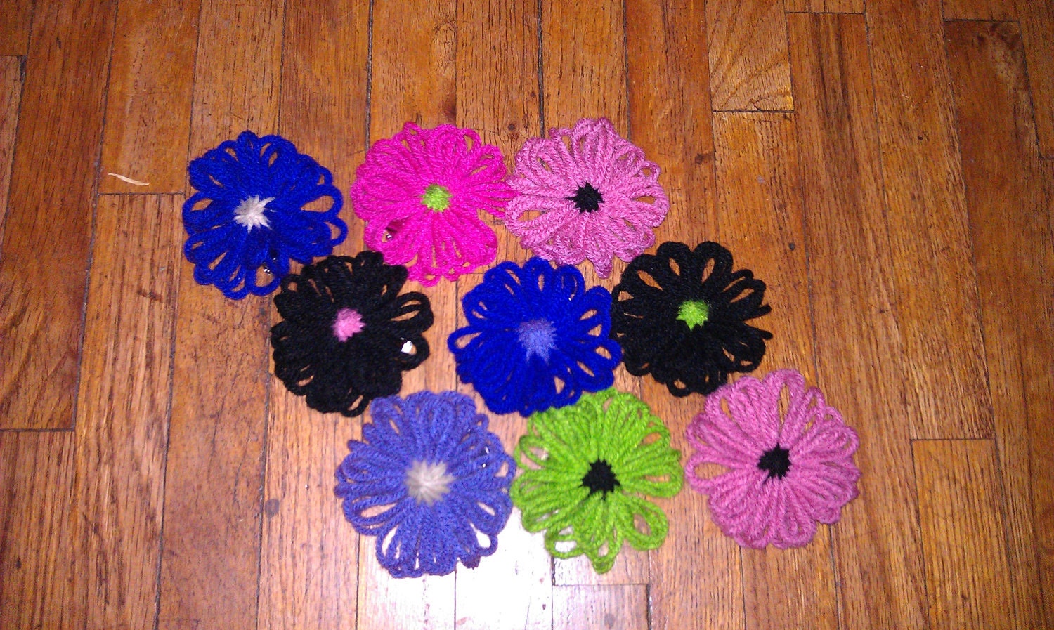 Yarn Flower Clips