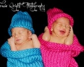 Loom Knitted Newborn Cocoon and Beanie Set