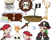 Clip Art Pirates in Diapers   transparent png Digital Files   no. 062