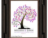 Fingerprint Guest Tree, TREE GUEST BOOK, Wedding Tree, Love Birds, Thumbprint Love Tree guest book, 11x17 num. 108