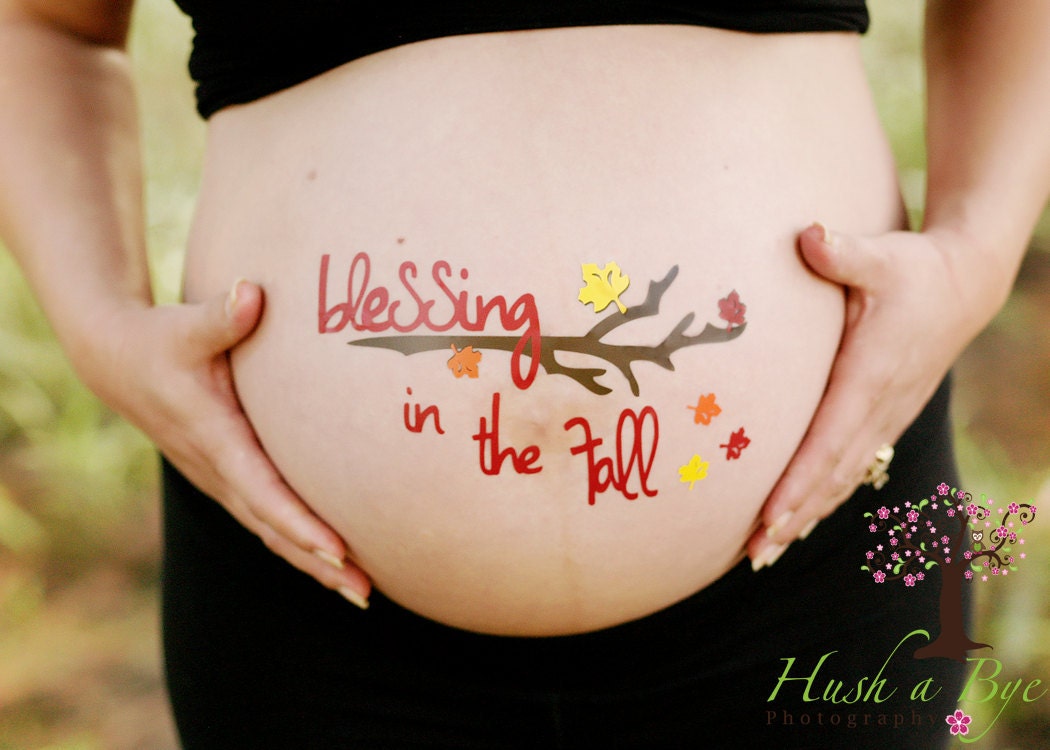 Fun and Unique "Fall Baby" Baby Bump Pregnancy Sticker
