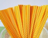 Orange Yellow Twist Ties - Pack of 50 Polka Dots Twisties