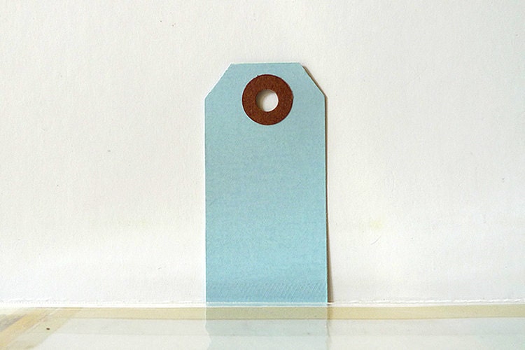 50 Small Baby BLUE Gift Tags 2.75 x 1.37 - Cute Blue Favor Tag  ( 2 3/4" x 1 3/8" )