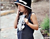 Classic Gray Dress with Elegant Polka Dot Ruffles
