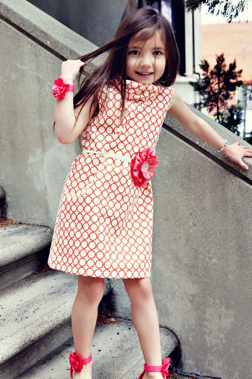 Flower Belt in Carrot with Organza Overlay
