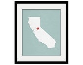 California State Custom Personalized Heart Print I Love Cali USA Hometown Wall Art Listing Stats